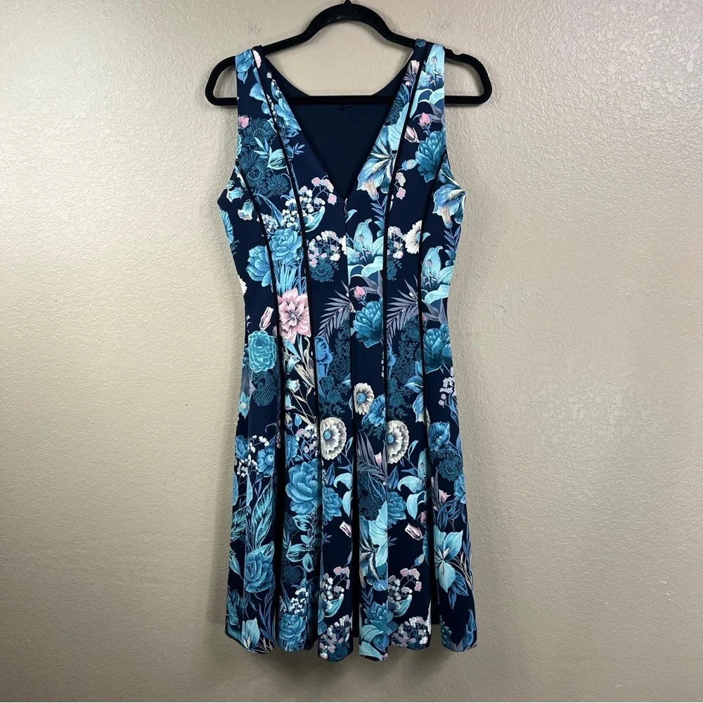 WHBM sleeveless floral fit and flare  mini dress. - Picture 3 of 9